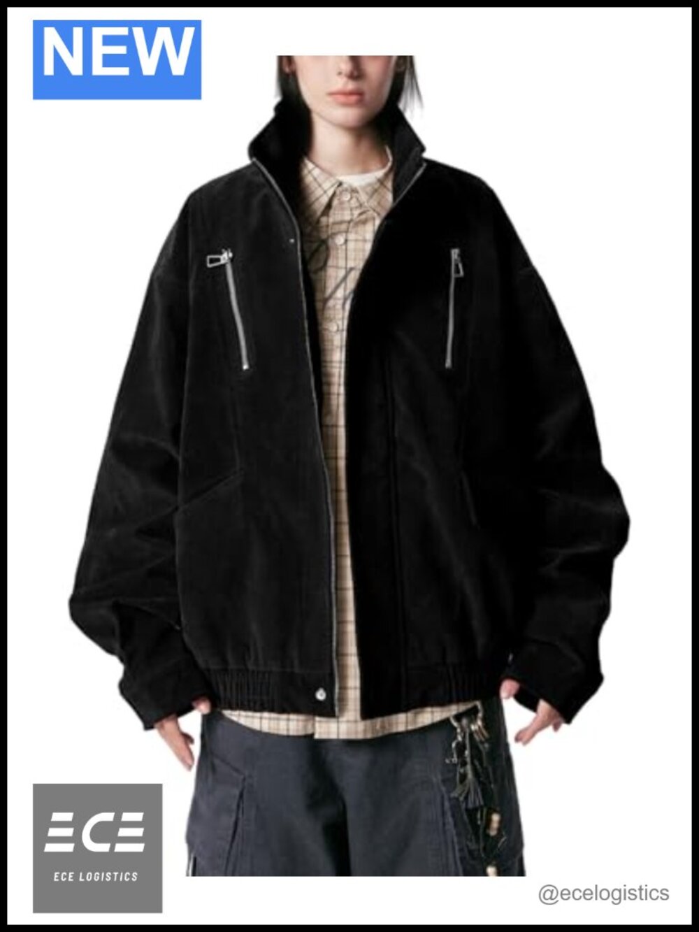Faux Suede Oversized Bomber Jacket Zip Up Open Front Lightweight Coat